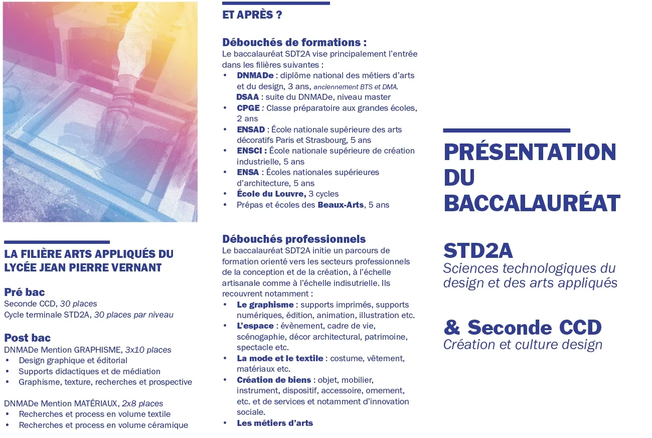 Présentation de la 2de CCD et du bac STD2A